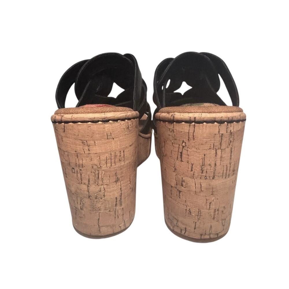 B.O.C. Born Cora Womens Black Wedge Platform Slip On Y2K Boho Sandals Size 8M - Picture 7 of 10